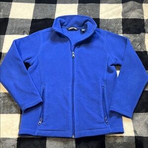 Lands' End Vibrant Blue Fleece Jacket size kids Small (8)